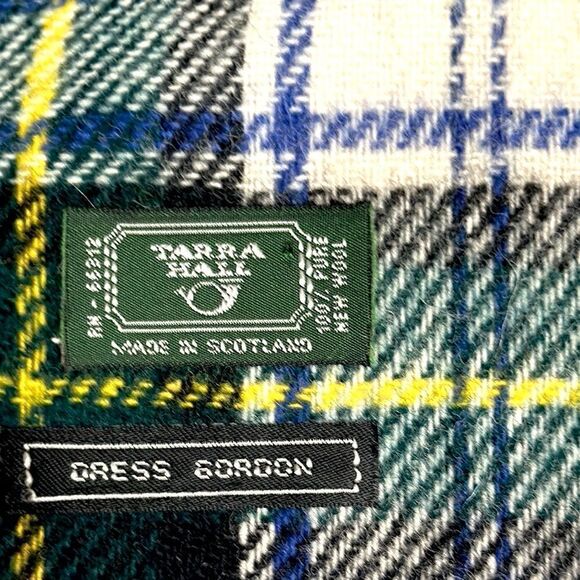 Men’s Scotland Tartan Plaid Wool Scarf Gordon Dress Pattern Green Plaid White - Picture 6 of 6